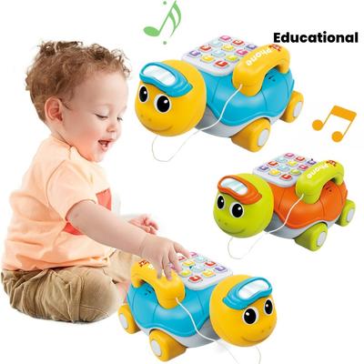 Nouvelle Tortue Musicale Rampante Jouets pour Bébé Téléphone Interactif pour Bébé avec Musique Piano Lumières Jouet Éducatif d'Apprentissage Précoce pour Tout-Petits