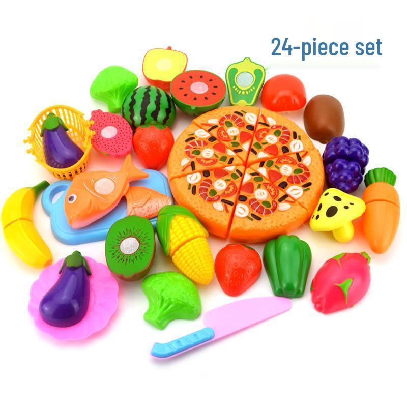 Children's Pretend Play Kitchen Set: Fruit & Veggie Cutting Toy