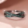 Cross-band diamond ring, shining exquisite, suitable for Independence Day, daily wear, fashionable and versatile