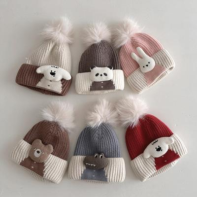 Winter Baby Hats Cute Pompom Knitted Warm Beanie Kids For Boys Girls Outdoor Infant Toddler Kids Hats Korean Children Caps 1-3Y