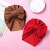 New Solid Color Baby Turban Cap Big Bow Infant Sweet Hat Newborn Elastic Bandana Headband Headscarf Beanie Kids Hair Accessories