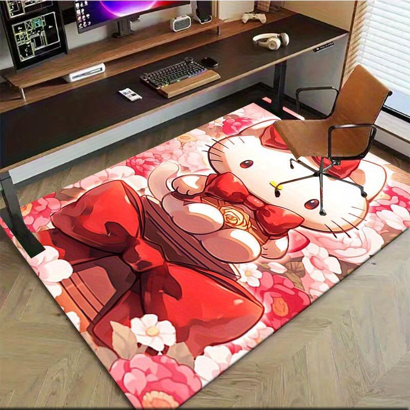 1pc Sanrio Hello Kitty Mermaid Printed Office Carpet Rectangle Rug Under The Table,Perfect Room Decor for Living Room, Bedroom, Kitchen, Non-slip Floo