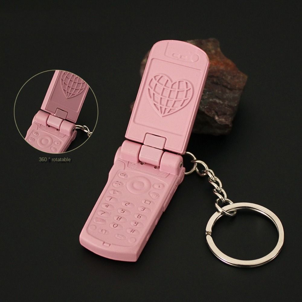 Vintage Cell Phone Figure Key Ring Mini Car Key Chain Bag Charms Phone Model Keychains  Couple