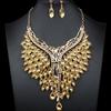 Exquisite European Crystal Water Drop Pendant Necklace & Earring Set for Women