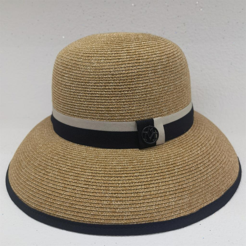 Temperament Big brim Hepburn Straw Hat Women's Summer Shade Sunscreen Sun Hat Lamp Shade Holiday Seaside Beach Hat
