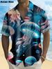 2025 Moon Star Hawaiian Shirt Men Women Fashion Casual Hawaiian Sea Shirts Short Sleeve Button Blouse Festive Holiday Tops
