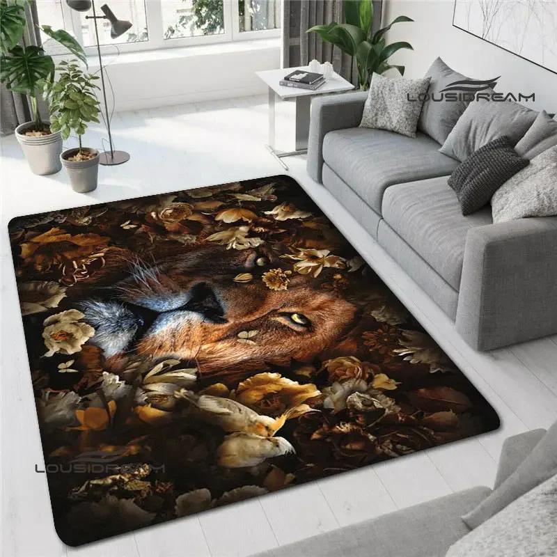3D Lion Printed Carpet non-slip Carpet kitchen mats for floor decoracion anime rug Fashion yoga mat bedroom decor birthday gift