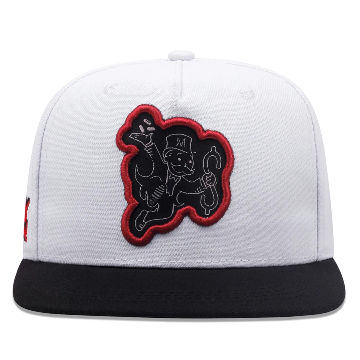 

Модные хип-хоп шляпы Мужские Женские Вышитая бейсболка с персонажем Регулируемые кепки Унисекс Дорожная ковбойская шляпа белый