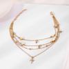 Trendy Multi-layer Rhinestone Heart Anklet Set for Women - Summer Beach Style