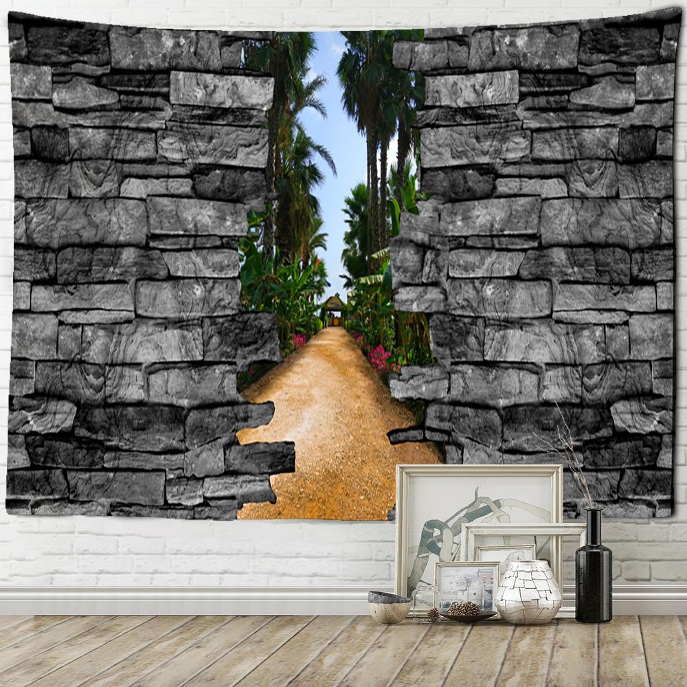 3D Druck Landschaft Malerei Wandteppich Hängen Psychedelic Hippie Tapiz Böhmischen Stil Ästhetik Zimmer Home Decor