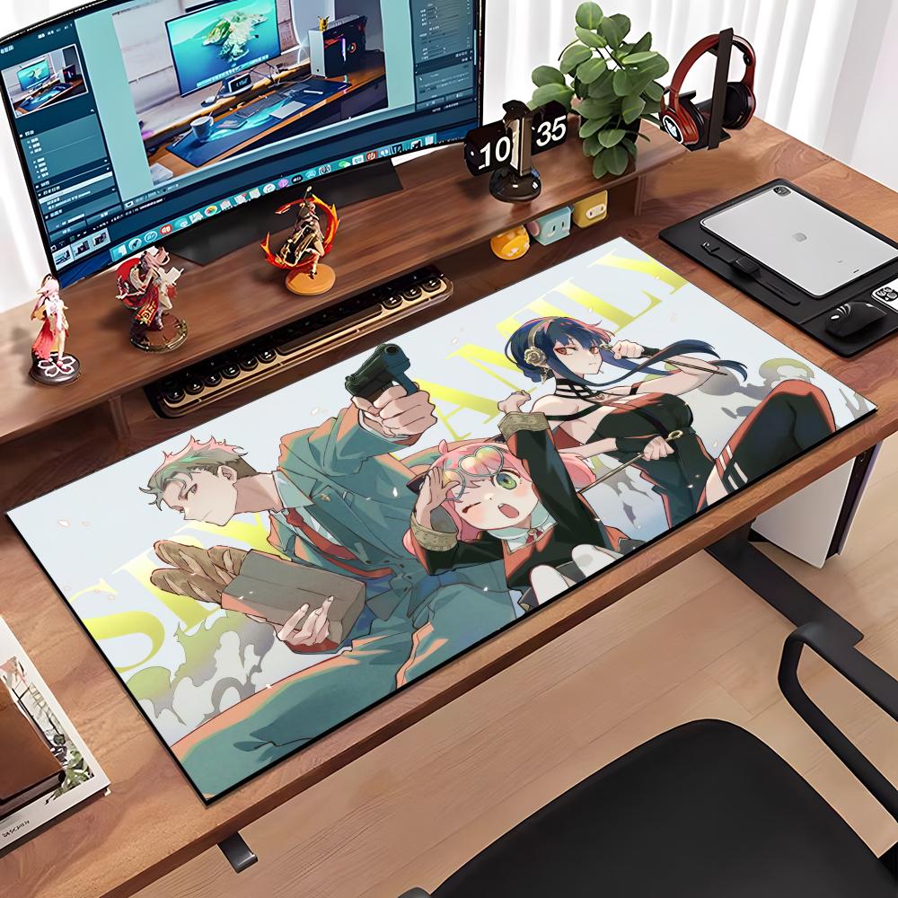 Kawaii S-spy X FamilyKawaii S-spy X Family Mouse Pad Large Anti-Slip Rubber Gaming MousePad Durable Desk Pad Thick Seam Edge Sui