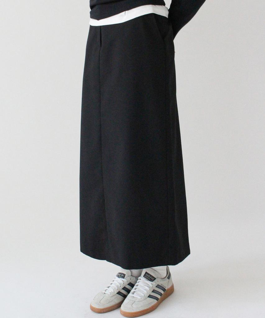 Keullaepeu Classic Line Banding Skirt_Black