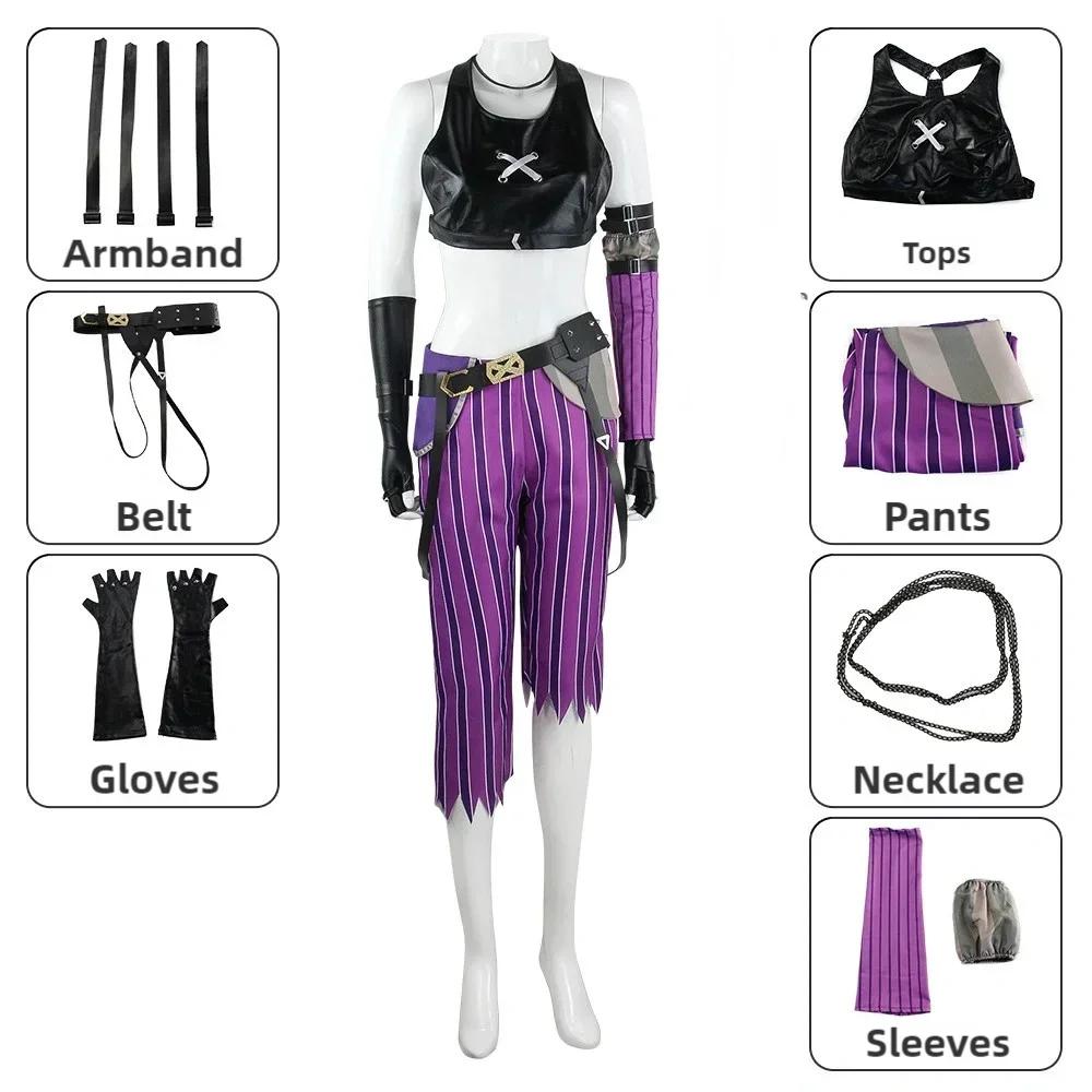 Anime Game Lol Arcane Cosplay Costume Crit Loli Jinx Cosplay Loose Cannon Cosplay Outfit Shoes Wig Sexy Women Carnival Costume
