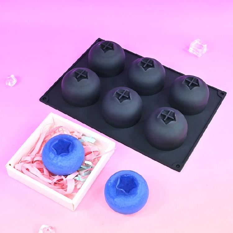 Silicone Molds For Baking Blueberry Shape Mousse Cake And Dessert Puddings with 6 Cavity Design for Home Baking
