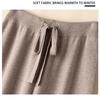 Women's White Wool Knit Wide-Leg Elastic High-Waist Floor-Length Pants — Autumn/Winter Drapey, Loose-Fit, Versatile, Straight-Leg Pants