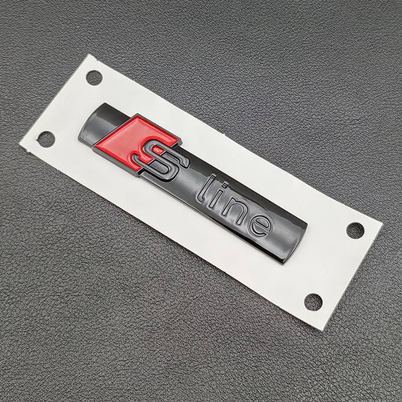 3D ABS Chrom Černé Logo S Line Znak Blatník Samolepka Kufr Auta Pro Audi A1 A2 A3 A4 A5 A6 A7 A8 Písmena Samolepka Příslušenství