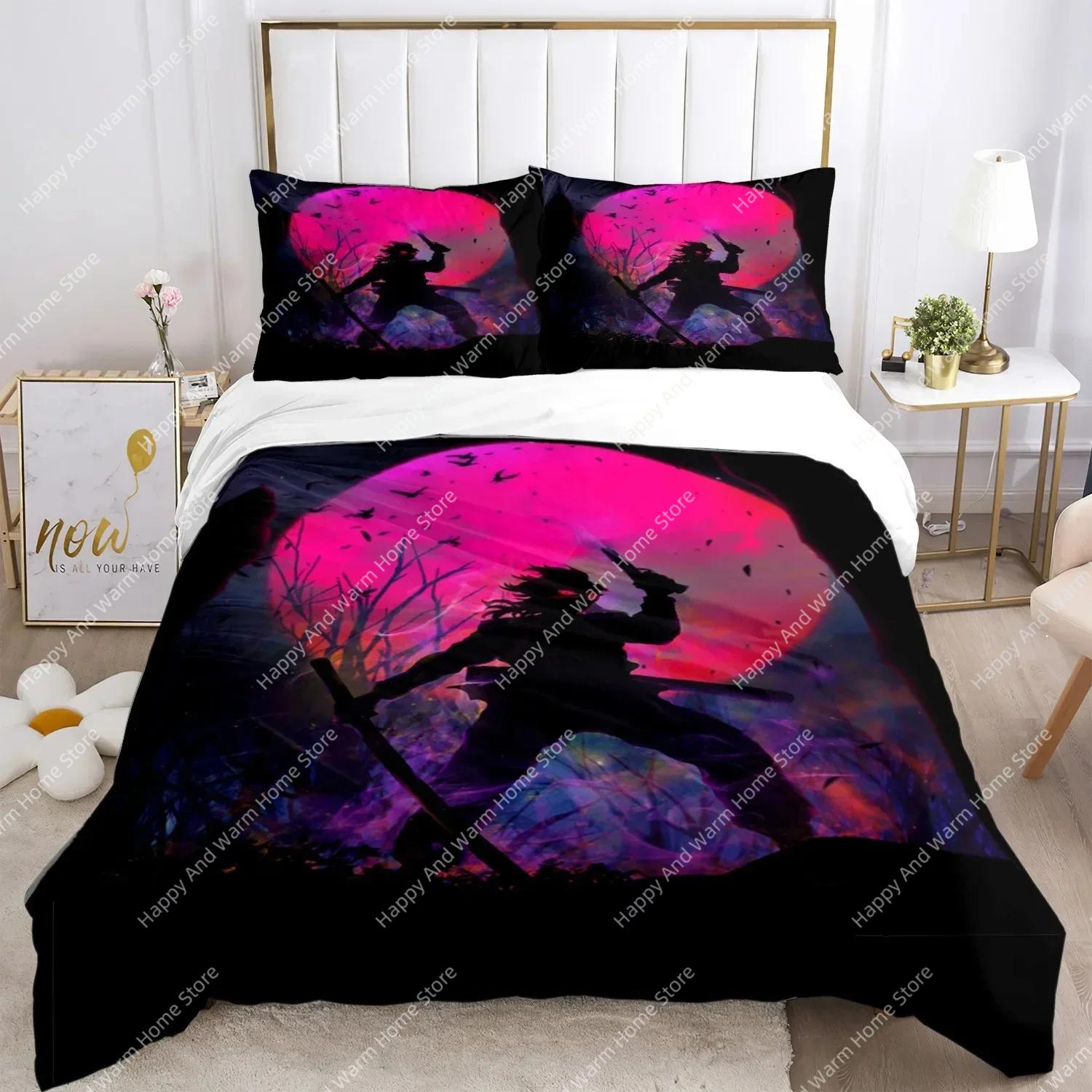 

Anime Demon Slayer Print Bedding Set Nezuko Bed Linen Full Queen Double Single King Size Duvet Cover Set Linen Boys Adults Gift EU single(135x200cm)