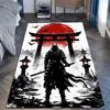 Samurai Silhouette with Red Sun Print Carpet Rug for Living Room Bedroom Sofa Doormat Home Decor Non-slip Floor Mat