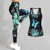 Butterfly Print Yoga Outfit for Women Fashion Workout Leggings Fitness Sports Casual Yoga Set Sports Suit
