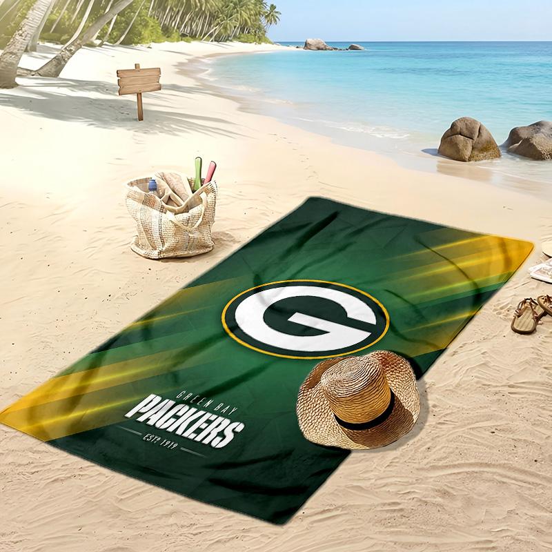 Asciugamano da Spiaggia Stampa Green Bay Packers Morbido Portatile Asciugatura Rapida?Asciugamano Asciutto Per Piscina Vacanza Estiva Sport all'Aperto