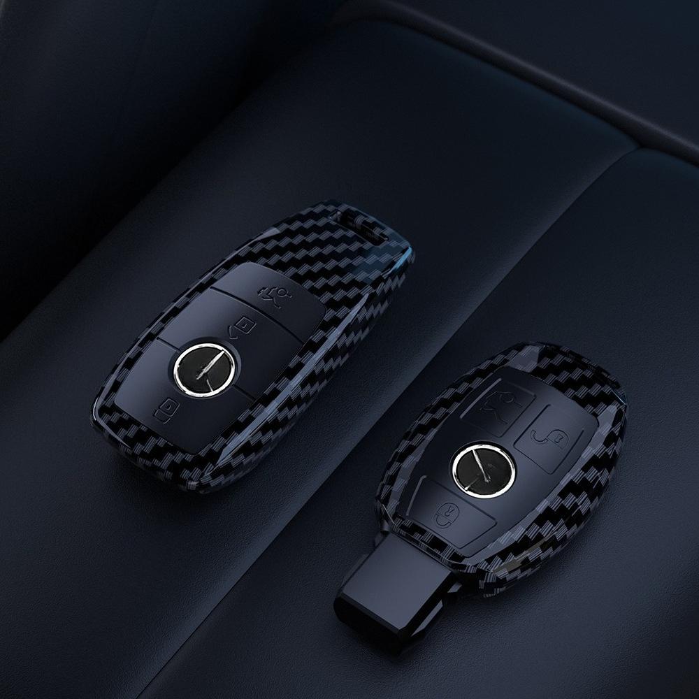Schlüsselabdeckung aus Kohlefaser für Mercedes GLC300L C260L E300L C200L S-Klasse EQE Schlüsselhülle