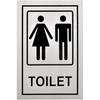 Buzz Cool Metal Silver Toilet Sign Board Sticker | Self Adhesive Ladies and Gents Washroom Signage | Restroom Sign Board