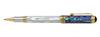 Xezo Maestro Oceanic Origins Iridescent White and Blue Paua Shell Rollerball individually 18K platinum No two pens are Mother-of-Pearl Pen, numbered.