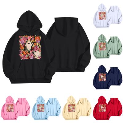 Moda Feminina Pulôver Leve de Manga Comprida Com Bolsos Moletom Estampado