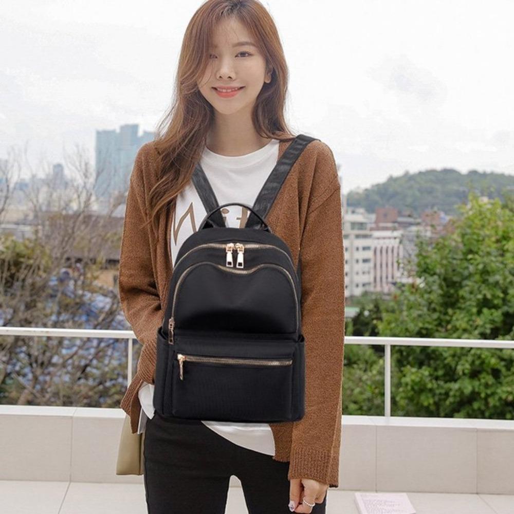 Vento Marea Μαύρο Γυναικείο Σακίδιο Πλάτης 2019 Νάιλον Ταξιδιωτική Τσάντα Ώμου Μαλακή Σχολική Τσάντα Για Εφηβικά Κορίτσια Μονόχρωμο Κόκκινο Σακίδιο Πακέτο Πορτοφόλι