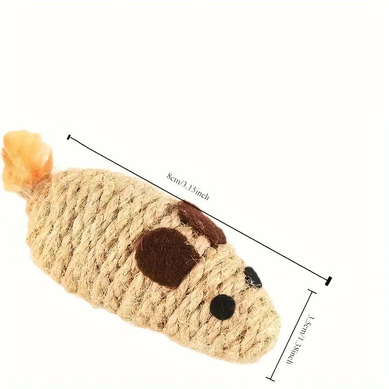 1/5pcs Cat Toys Interactive Feathered Mouse with Sisal Rope Durable Linen Mouse Shape Cat Chew Toy Pet Bite Toys Pet Supplies