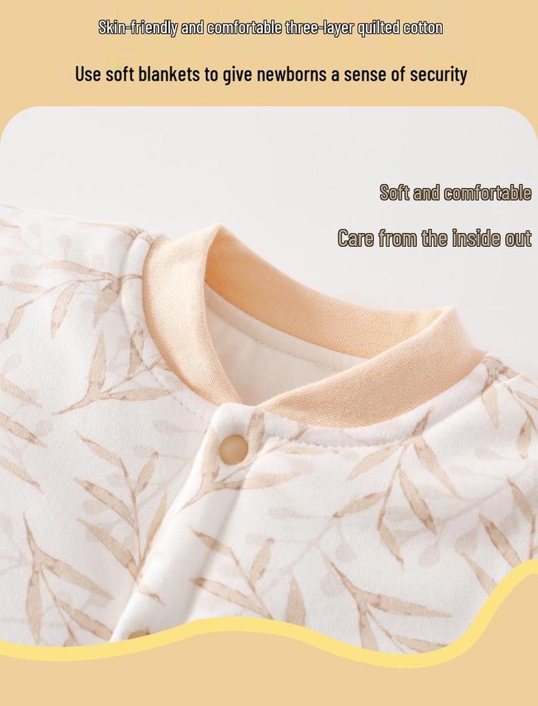 Premium Spring/Autumn Pure Cotton Baby Two-Piece Set: 120g Padded Warm Homewear Jacket