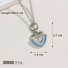 Heart-Shaped Zircon Love Pendant Necklace - Fashionable Copper Clavicle Chain