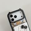 Ins Cute Double-Sided Rhinestone Full Screen KT Makeup Mirror for iPhone 17 Pro Max/16/15 Pro Max Cases.