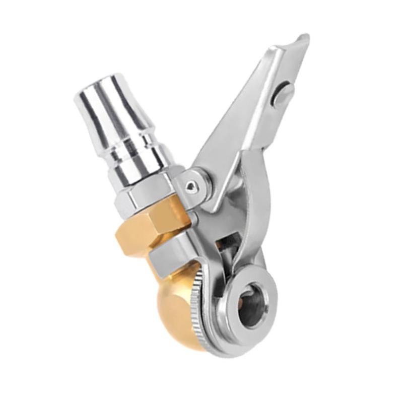 Tire Inflator Tire Chuck Hose End Tire Air Chuck Inflator Hose Barb Inflator Gauge Fitting Clip On Ball Foot Air Chuck