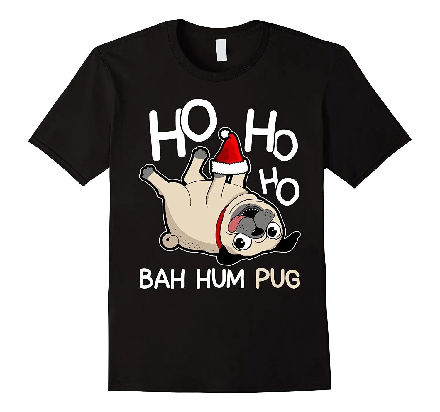 

Bah Hum Pug Funny Dog Lovers Gift TShirt 100 Cotton ONeck Summer Short Sleeve Casual Mens Tshirt Size S3XL S