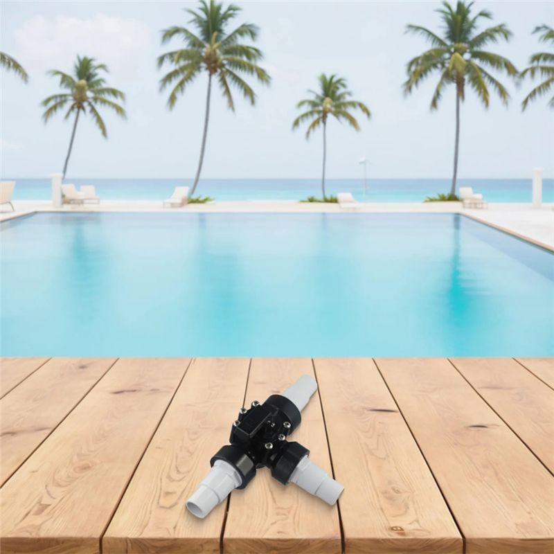 A60Z1.5 Inch 3 Way Clean Connectors Swimming Pool Valve Hose Diverter PVC+ Metal Pipe Replacement Connectionmay