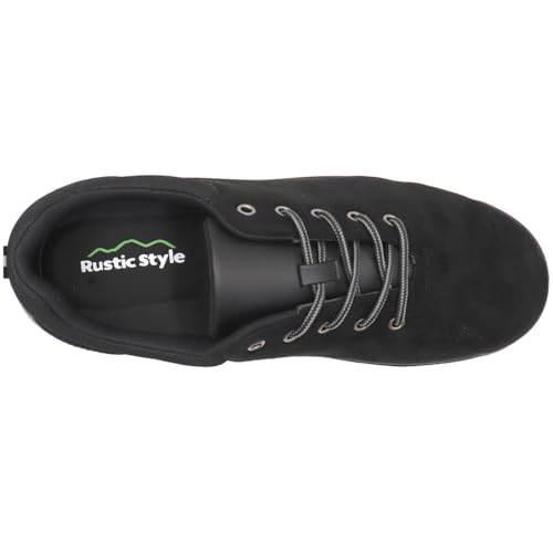 Rustieke Heren Casual Sneakers Veters, Breed, Lichtgewicht, Antislip, Zwart, Maat 25,5 cm, 3E