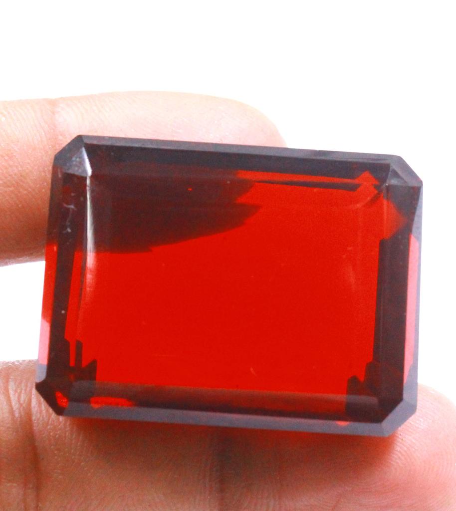 189.60 Carat Christmas Day Red Topaz Emerald Shape Lab Created Brazil Gemstone SN295