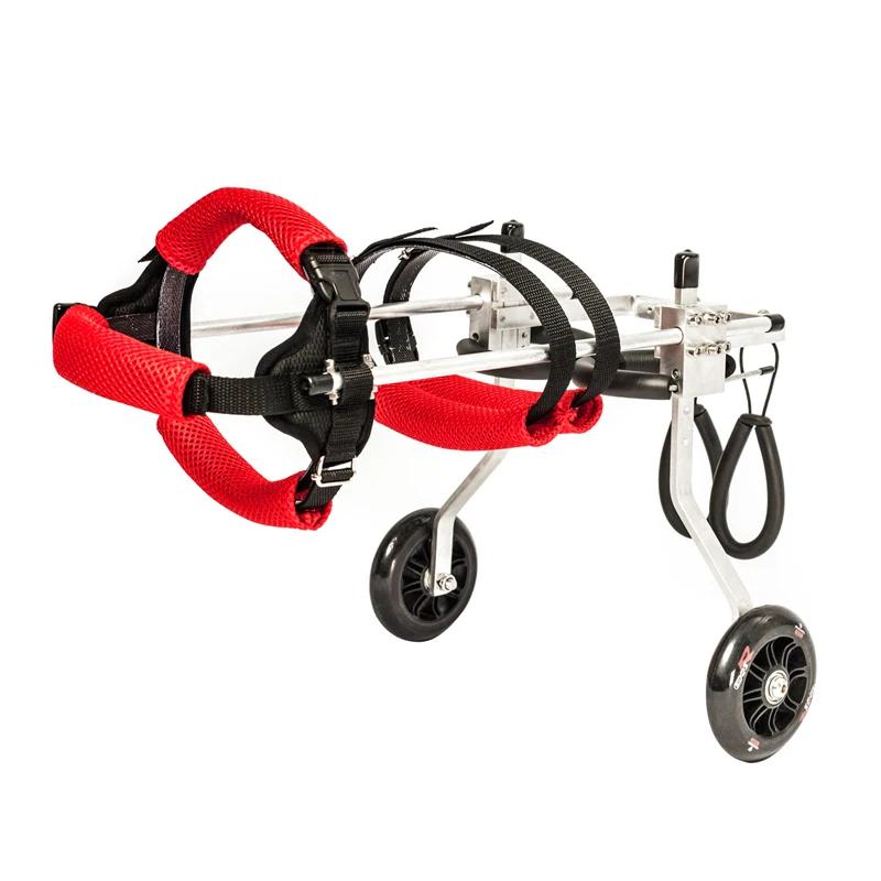 Adjustable Pet Wheelchair for Hind Limb Paralysis Aluminum Alloy Scooter with Soft Padded Harness Rehabilitation Aid for Cat/Dog