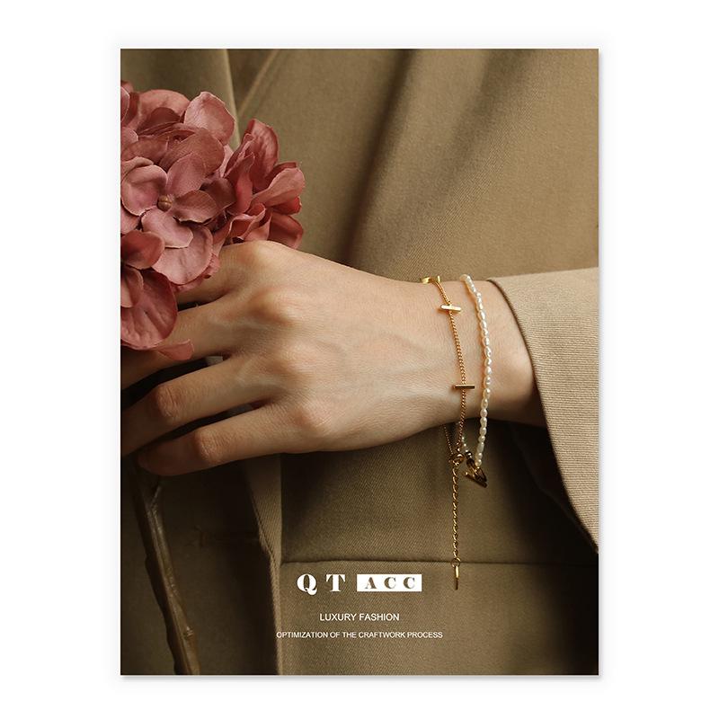 

European & American Fashion Minimalist Brass Electroplated Bracelet золотой