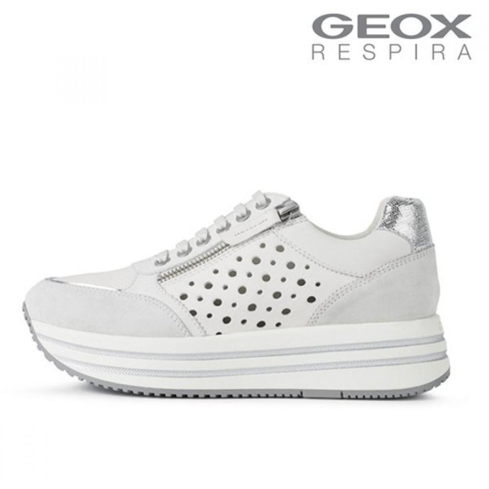 Geox Women S Comfort Height increaSing SneakerS White Silver Kenji w1x25qh2S91 39(250)