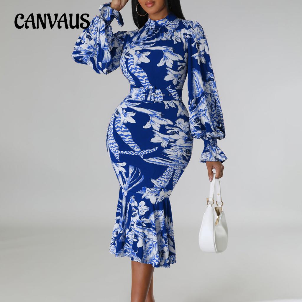Plus Size Women's Dress Spring and Autumn Fashion Half-high Neck Long-sleeved OL Hip Pencil Dresses