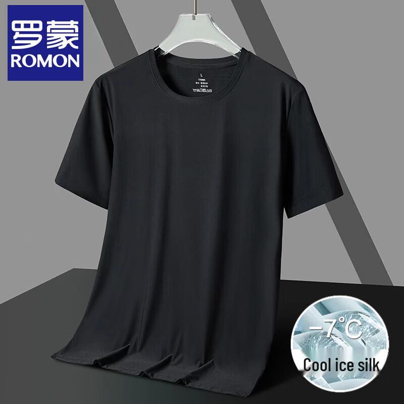 Luomeng Men s Ice Silk Quick-Dry Round Neck T-Shirt 175/2XL чёрный
