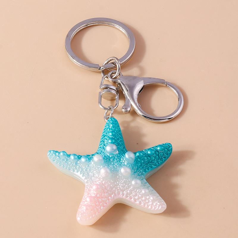 Cute Luminous Conch Keychain Marine Life Keyring Pendants for Car Key Holder Women Girls Handbag Accessories Jewelry Gifts