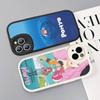 Cute P-Ponyo Movie On The Cliff Leather Phone Case For IPhone 16 15 14 13 12 11 Pro Max Plus Shockproof Cover