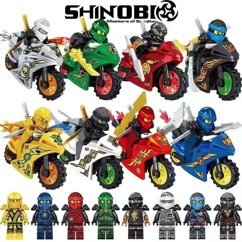 Ren Zai Lao Edni Ninja Cool Motorcycle Assembly Building Blocks Doll Building Toys Gift