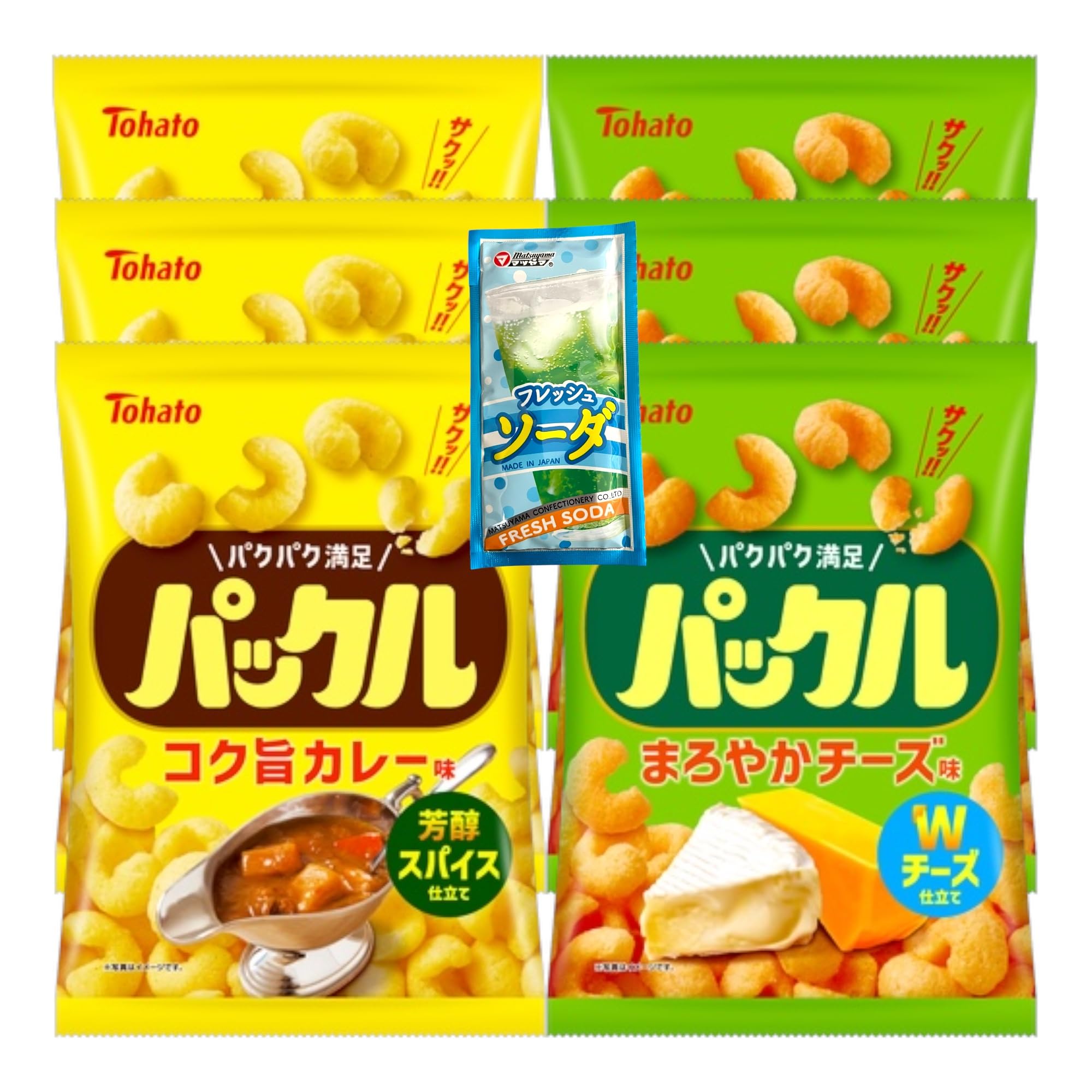 

Packle mellow cheese flavor x 3 bags Rich curry flavor x 3 bags Original taste comparison set [Assortment]