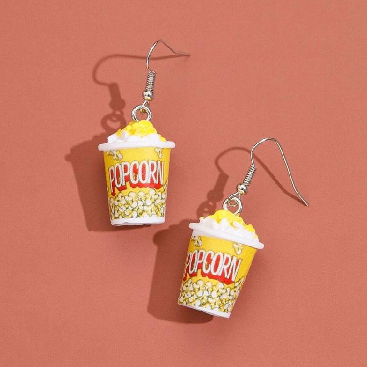 Simulation Popcorn Earrings Funny Three-dimensional Earrings for Birthday Gift