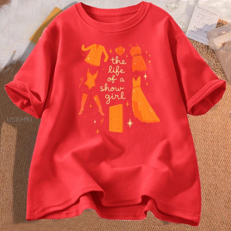 The Life of A Showgirl T Shirt TS12 Printed Tshirt Women Ladies Cotton Tshirt Causal Round Neck Funny Tees Oversized Loose Tops S