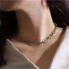 Surgical Steel Unbalanced Chain Necklace Dsmn-012